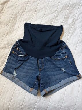 Luxe Essentials Denim Maternity Jean Shorts
